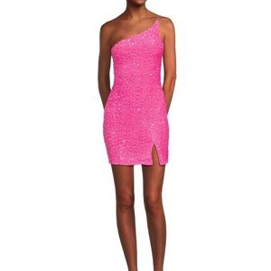 One Shoulder Sequin Front Slit Bodycon Dress NWOT